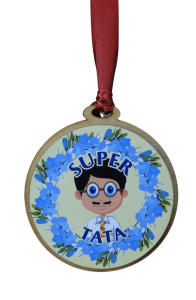 (P364W12) Super Tata - Medal drewniany