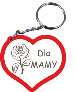 (P432W1) Dla Mamy - brelok serce z różą