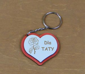 Dla Taty - brelok serce z różą (P432W2)
