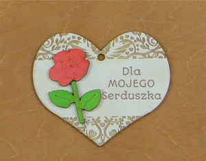 Dla Mojego Serduszka - zawieszka serce z różą (P596W7)