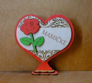 (P681W5SK) Mamicke - serce stojak z różą