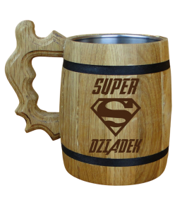 (P980W3) Super Dziadek - kufel drewniany z grawerem