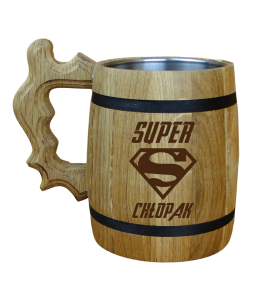 Super Chłopak - kufel drewniany z grawerem  (P980W9)