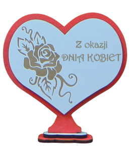 (P157W27) Dzień Kobiet - stojak serce z różą
