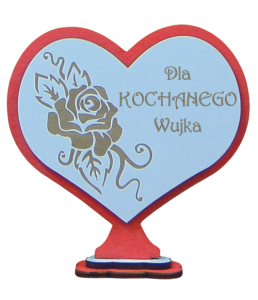 (P157W24) Dla Wujka - Stojak serce z różą