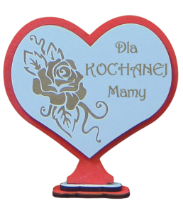 (P157W1) Dla Mamy - Stojak serce z różą
