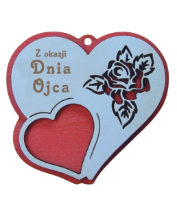 (P1099W13) Dla Taty - Zawieszka serce z różą