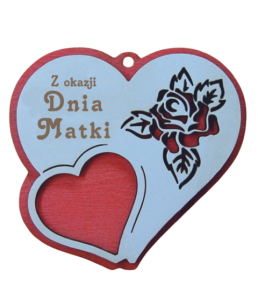 (P1099W11) Dla Mamy - Zawieszka serce z różą