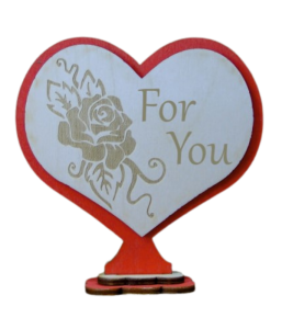 (P157SKW12) For You - stojak serce z różą