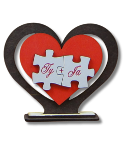 Walentynkowy stojak serce Ja + Ty (P684W3)