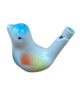 (P895W13) Gwizdek ceramiczny kolorowy ptaszek