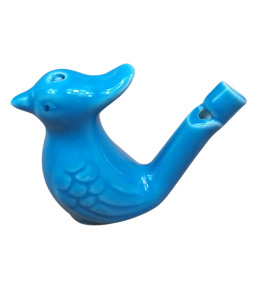 (P895W11) Gwizdek ceramiczny jasnoniebieski ptaszek