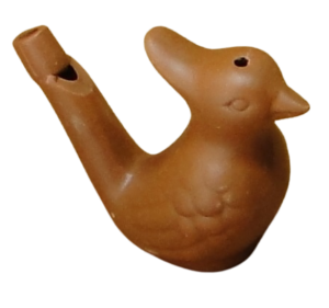 (P895W6) Gwizdek ceramiczny brązowy ptaszek