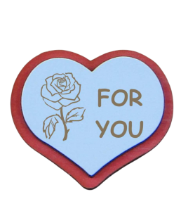 For You Magnes serce z różą (P436W7)