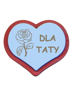 Dla Taty Magnes serce z różą (P436W2)