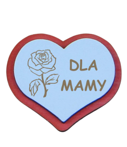 Dla Mamy Magnes serce z różą (P436W1)
