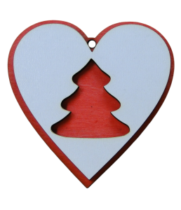 Serce Zawieszka świąteczna dwuwarstwowa (P1168W6)