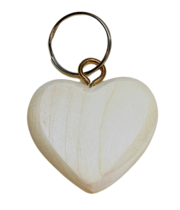 Brelok serce z drewna 4,5 cm (P1122)