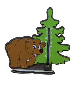 Niedźwiedź - stojak regionalny z termometrem (P588W4)