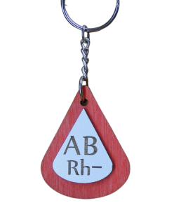 AB Rh-  grupa krwi brelok (P855W4)