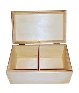 (LH2) Pudełko na herbatę z przegrodami - 2 komory