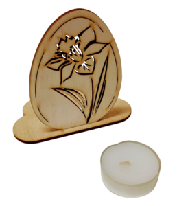 (P57W6) Wielkanocny stojaczek ze świeczką tealight 10x10x8cm