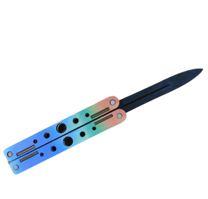 (P1422W1) Nóż motylek kolorowy 14cm