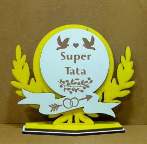 Laur Ślubny grawerowany  Super Taty (P652W1)
