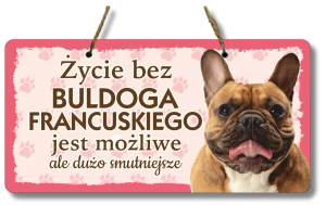 (P552W32) Buldog Francuski - Zawieszka na drzwi