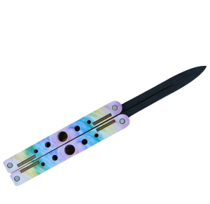 (P1422W3) Nóż motylek kolorowy 14 cm